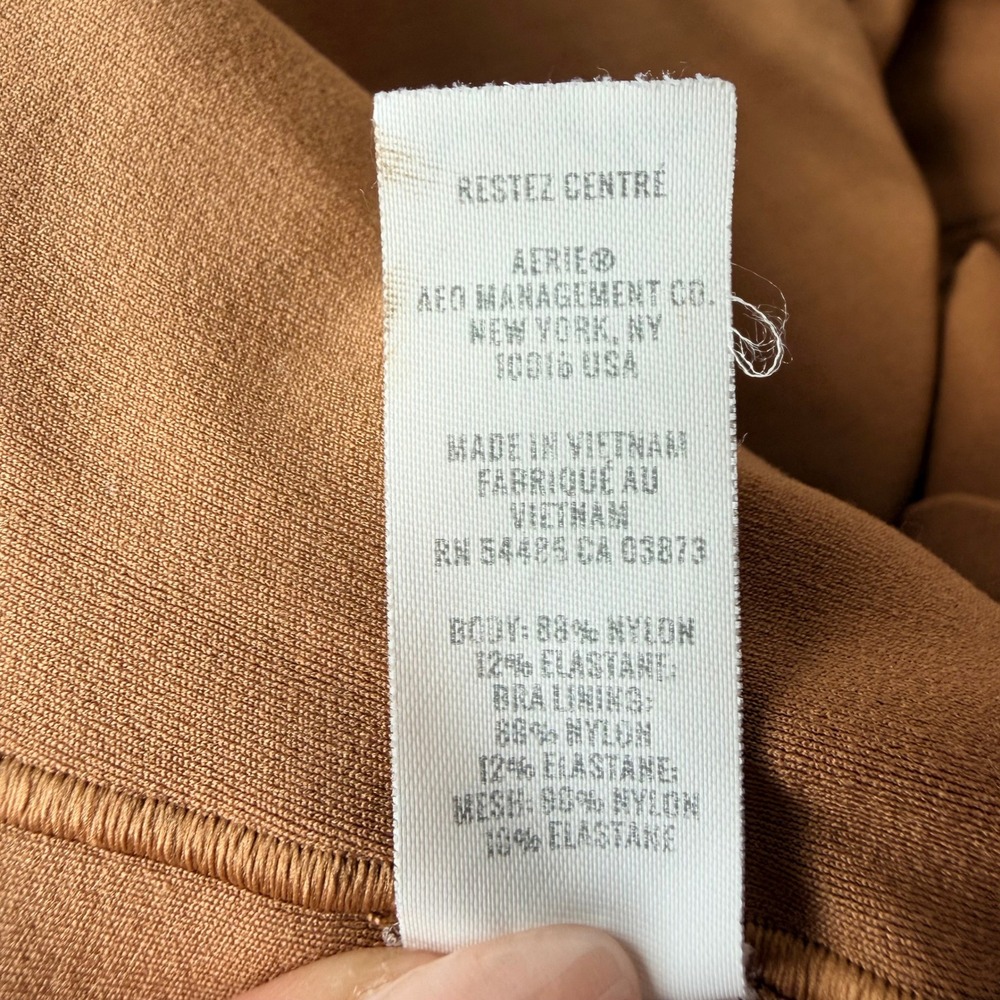 OFFLINE by Aerie Real Me Recharge Brown Cotton Corset Bralette M Lined Crop Top - Picture 6 of 6